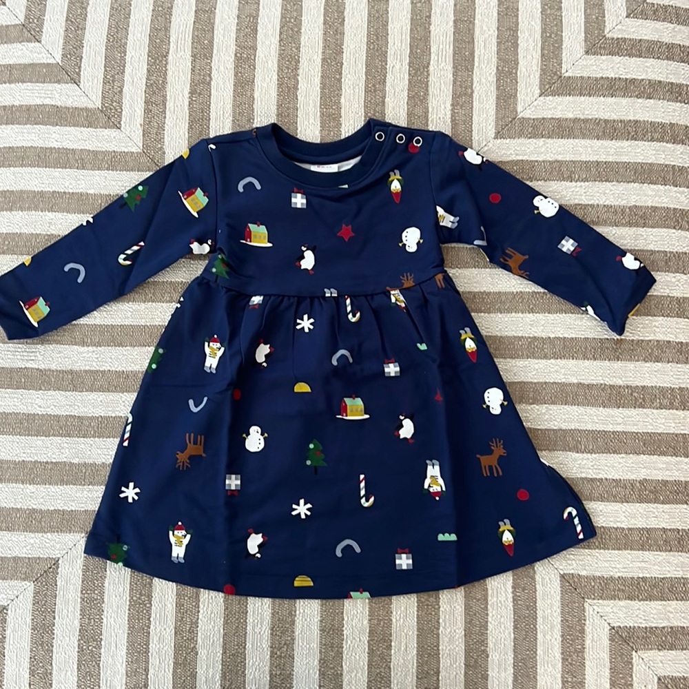 Hanna Anderson Holiday Festive Dress with Long Sleeves
